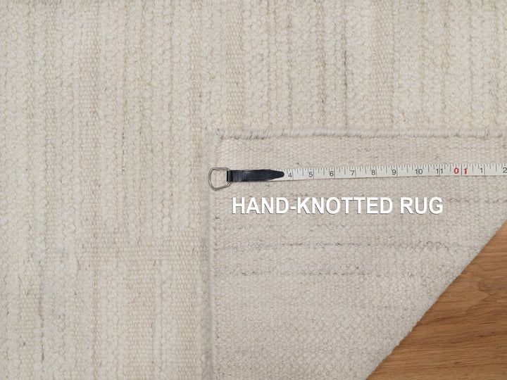 2'0" x 3'0" New Hand Knotted Ivory Wool Rectangle Oriental Rug - MOA10292256