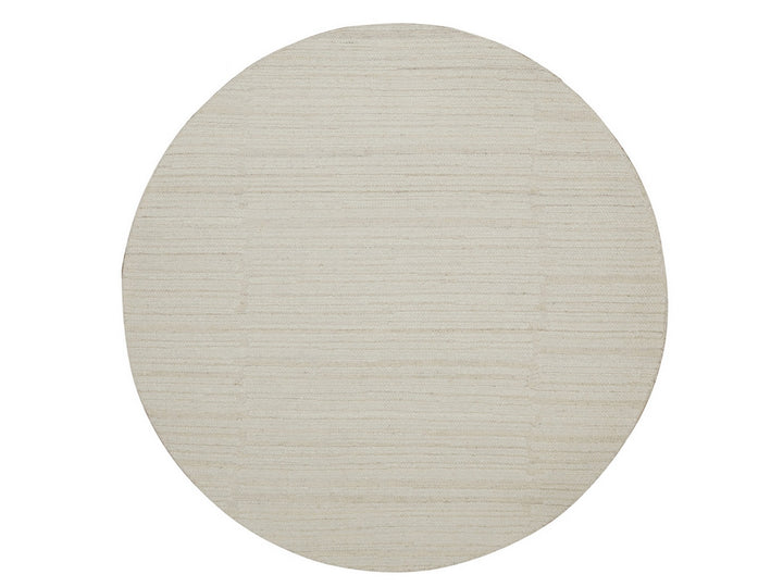 6'0" x 6'0" New Hand Knotted Ivory Wool Round Oriental Rug - MOA10292258