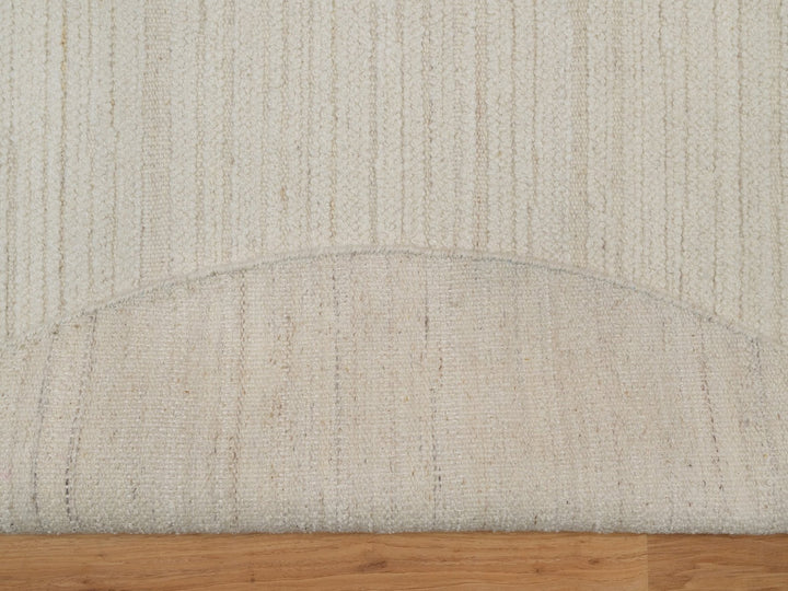 6'0" x 6'0" New Hand Knotted Ivory Wool Round Oriental Rug - MOA10292258