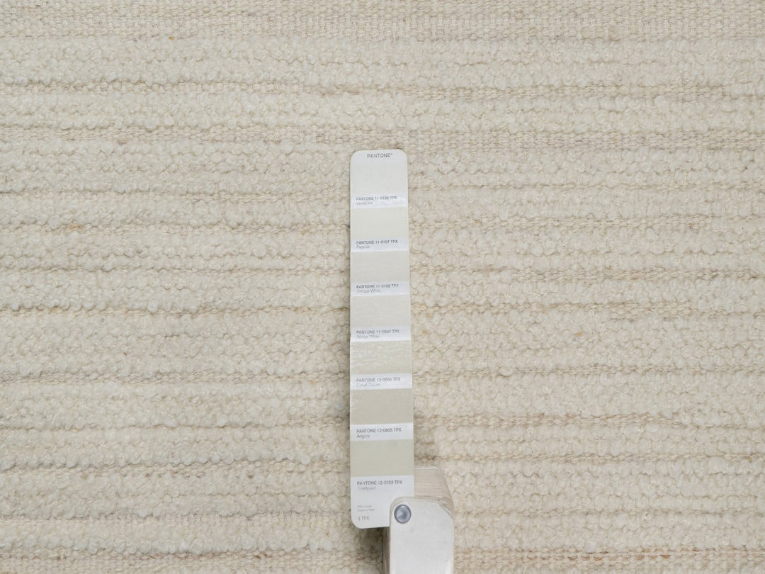 6'0" x 6'0" New Hand Knotted Ivory Wool Round Oriental Rug - MOA10292258