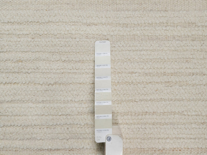 6'0" x 6'0" New Hand Knotted Ivory Wool Round Oriental Rug - MOA10292258