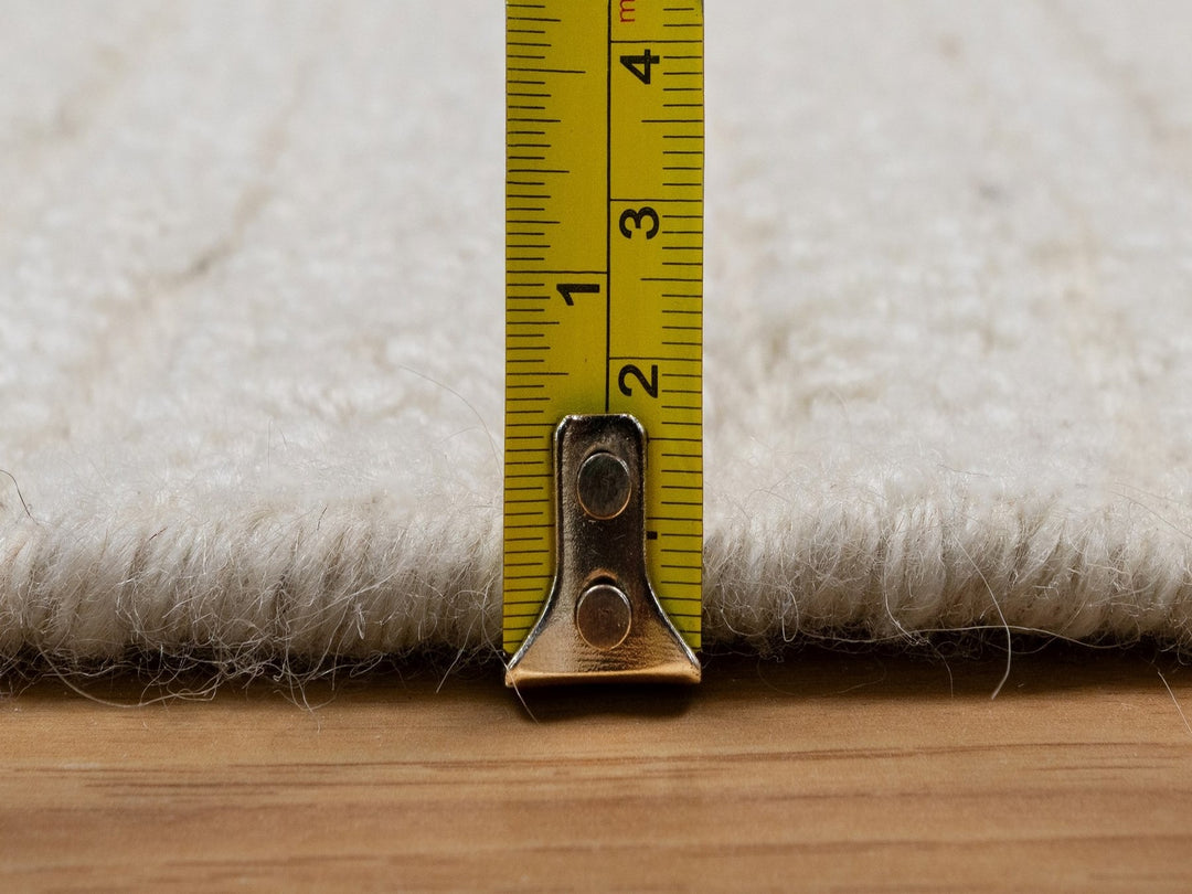 6'0" x 6'0" New Hand Knotted Ivory Wool Round Oriental Rug - MOA10292258