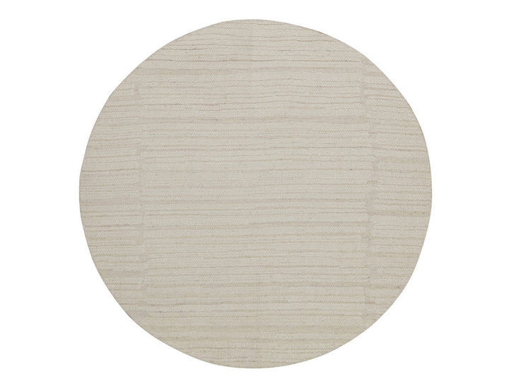 5'0" x 5'0" New Hand Knotted Ivory Wool Round Oriental Rug - MOA10292259