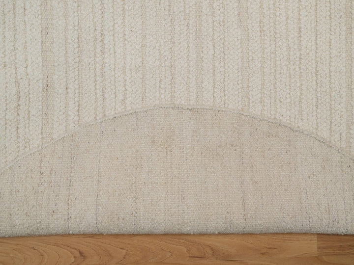 5'0" x 5'0" New Hand Knotted Ivory Wool Round Oriental Rug - MOA10292259