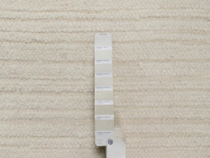 5'0" x 5'0" New Hand Knotted Ivory Wool Round Oriental Rug - MOA10292259