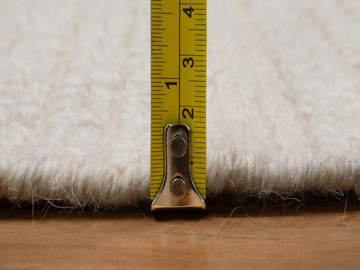 5'0" x 5'0" New Hand Knotted Ivory Wool Round Oriental Rug - MOA10292259