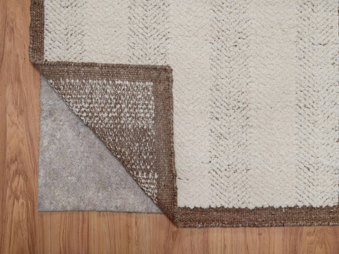 2'6" x 11'10" New Hand Knotted Ivory Wool Runner Oriental Rug - MOA10292261