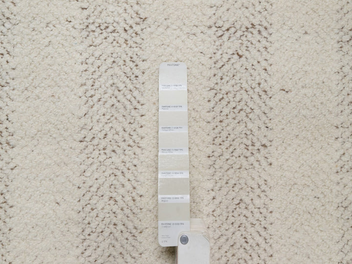 2'6" x 11'10" New Hand Knotted Ivory Wool Runner Oriental Rug - MOA10292261