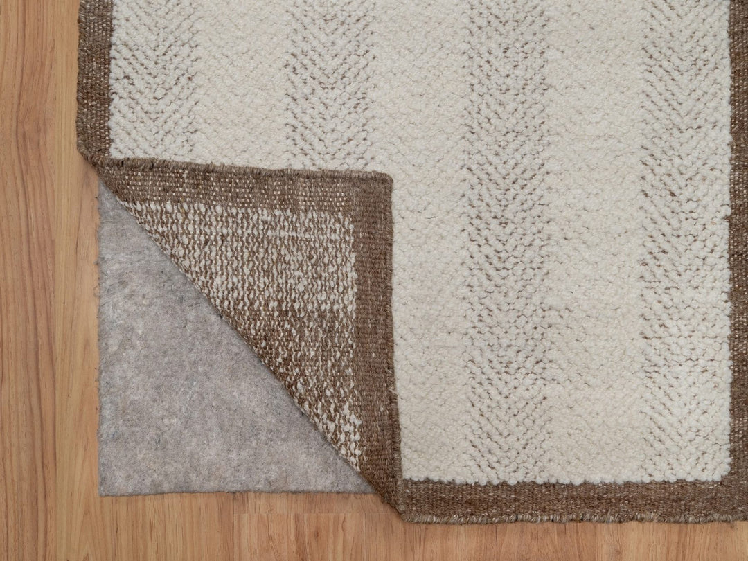 2'5" x 10'0" New Hand Knotted Ivory Wool Runner Oriental Rug - MOA10292262