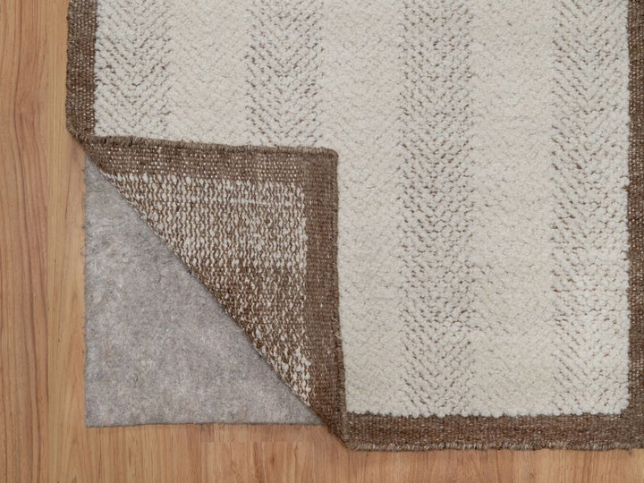 2'5" x 10'1" New Hand Knotted Ivory Wool Runner Oriental Rug - MOA10292263