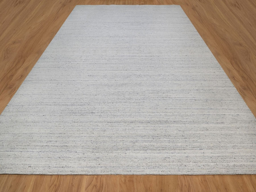 12'0" x 15'0" New Hand Loomed Grey Wool Rectangle Oriental Rug - MOA10292267