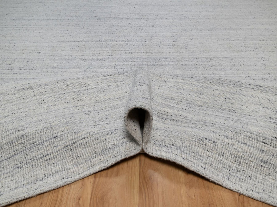12'0" x 15'0" New Hand Loomed Grey Wool Rectangle Oriental Rug - MOA10292267