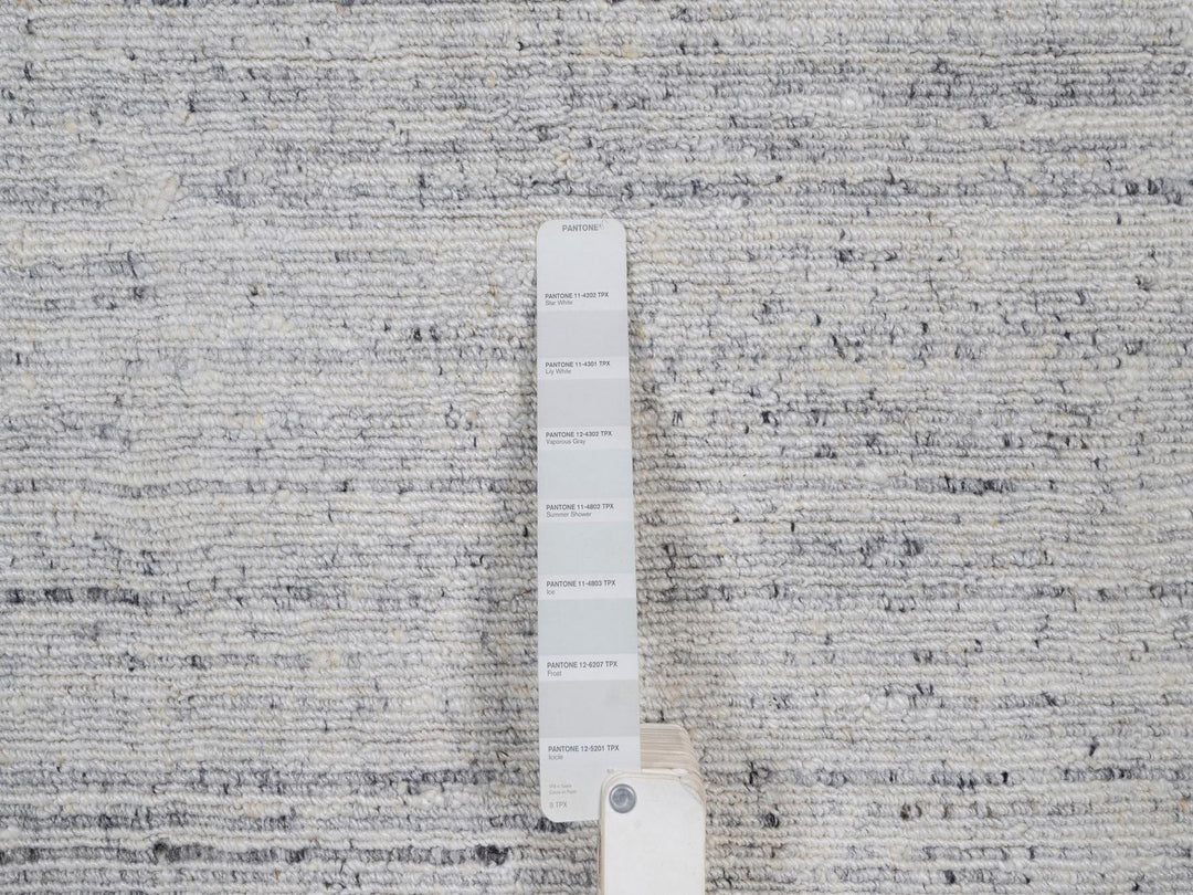 12'0" x 15'0" New Hand Loomed Grey Wool Rectangle Oriental Rug - MOA10292267