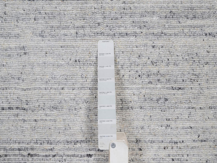 12'0" x 15'0" New Hand Loomed Grey Wool Rectangle Oriental Rug - MOA10292267