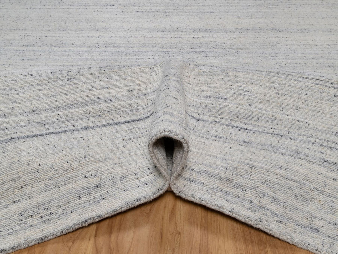 6'1" x 9'1" New Hand Loomed Grey Wool Rectangle Oriental Rug - MOA10292268