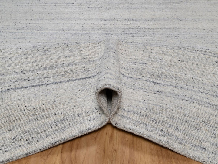 6'1" x 9'1" New Hand Loomed Grey Wool Rectangle Oriental Rug - MOA10292268