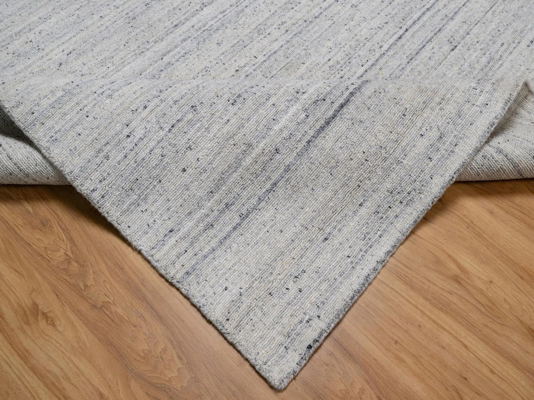 6'1" x 9'1" New Hand Loomed Grey Wool Rectangle Oriental Rug - MOA10292268