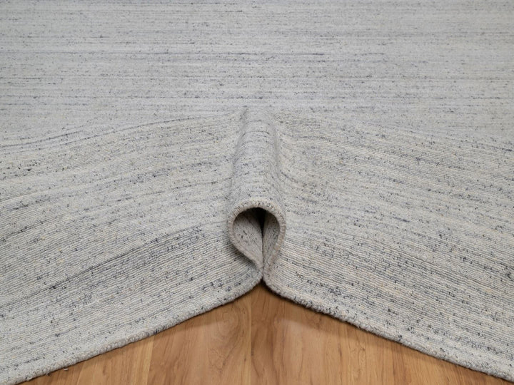 8'1" x 9'11" New Hand Loomed Grey Wool Rectangle Oriental Rug - MOA10292269