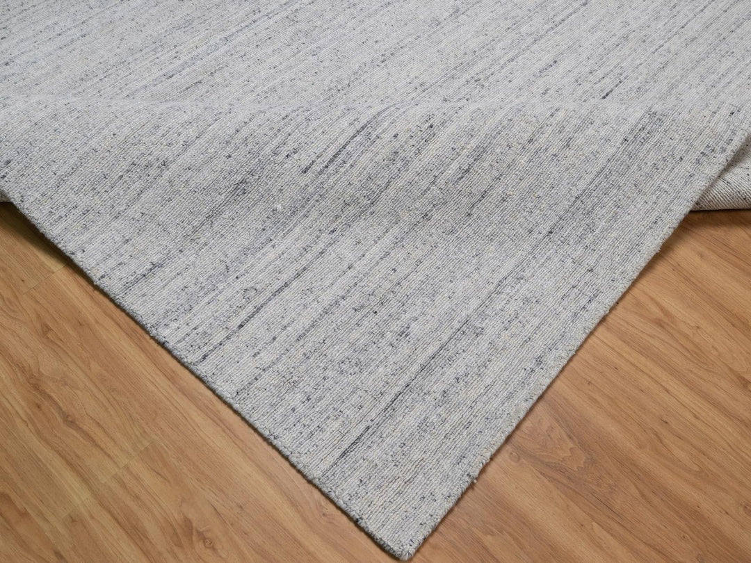 8'1" x 9'11" New Hand Loomed Grey Wool Rectangle Oriental Rug - MOA10292269