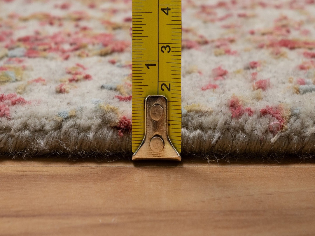 1'11" x 3'1" New Hand Knotted Pink Wool & Silk Rectangle Oriental Rug - MOA10292271