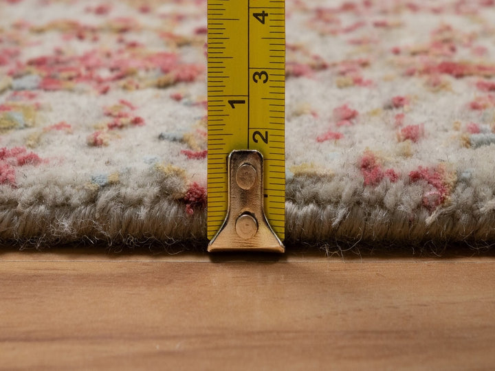 1'11" x 3'1" New Hand Knotted Pink Wool & Silk Rectangle Oriental Rug - MOA10292271