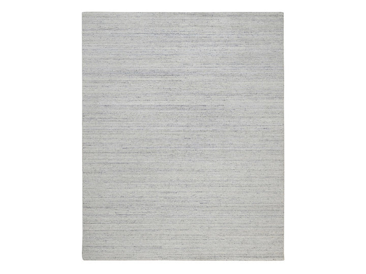 8'0" x 9'11" New Hand Loomed Grey Wool Rectangle Oriental Rug - MOA10292272