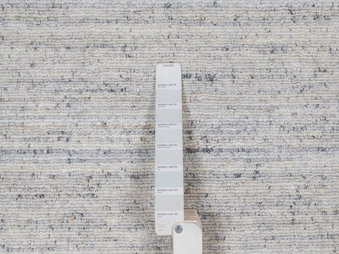 8'0" x 9'11" New Hand Loomed Grey Wool Rectangle Oriental Rug - MOA10292272