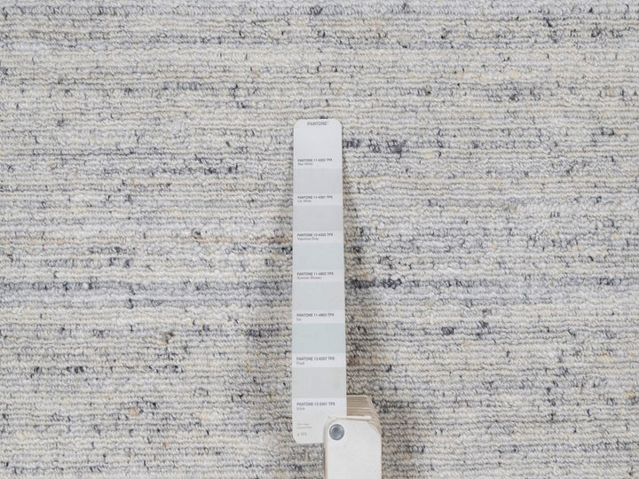 8'0" x 9'11" New Hand Loomed Grey Wool Rectangle Oriental Rug - MOA10292272