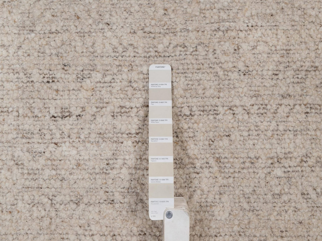 5'0" x 5'0" New Hand Knotted Brown Wool Round Oriental Rug - MOA10292275