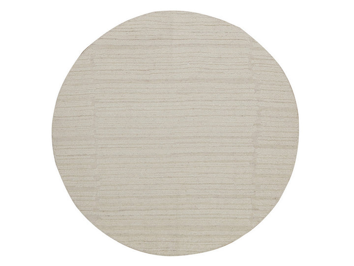 5'0" x 5'0" New Hand Knotted Ivory Wool Round Oriental Rug - MOA10292276