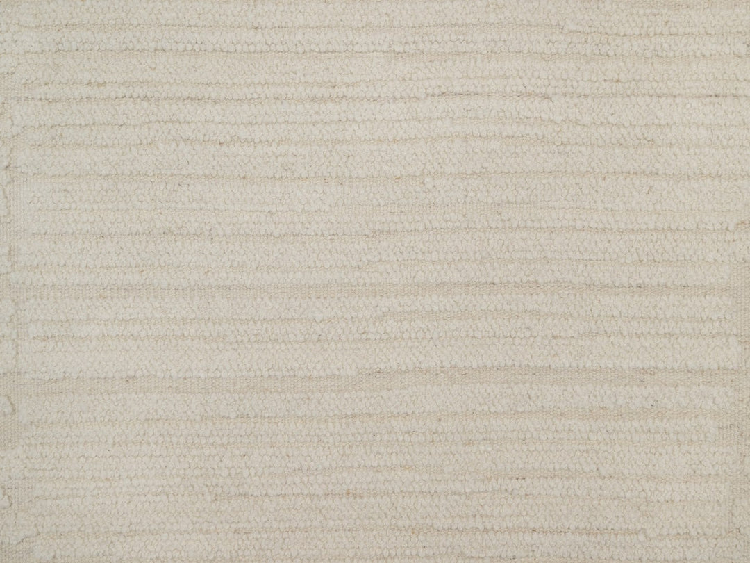 5'0" x 5'0" New Hand Knotted Ivory Wool Round Oriental Rug - MOA10292276