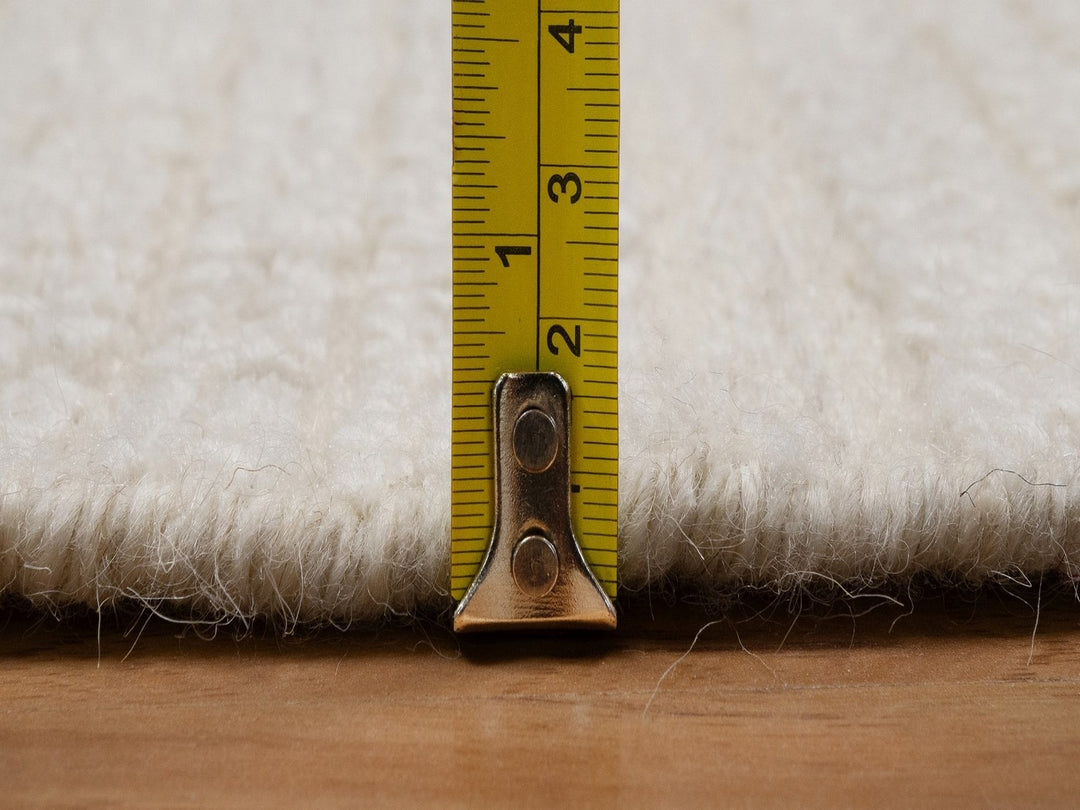 5'0" x 5'0" New Hand Knotted Ivory Wool Round Oriental Rug - MOA10292276