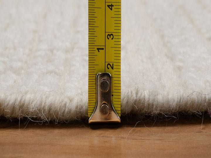 5'0" x 5'0" New Hand Knotted Ivory Wool Round Oriental Rug - MOA10292276