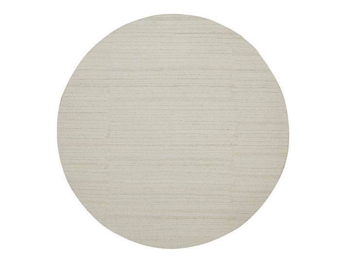 6'0" x 6'0" New Hand Knotted Ivory Wool Round Oriental Rug - MOA10292277