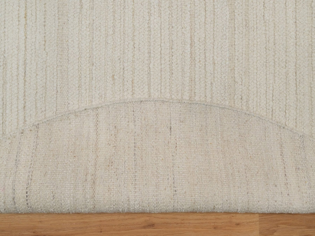 6'0" x 6'0" New Hand Knotted Ivory Wool Round Oriental Rug - MOA10292277