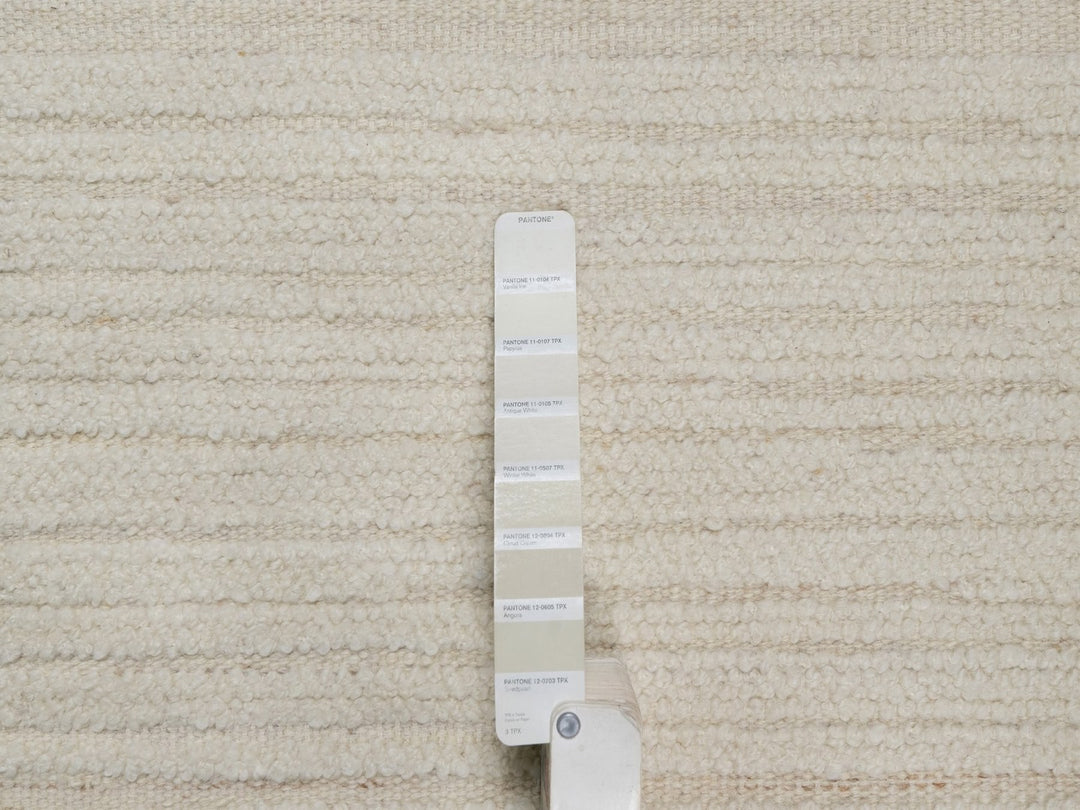 6'0" x 6'0" New Hand Knotted Ivory Wool Round Oriental Rug - MOA10292277