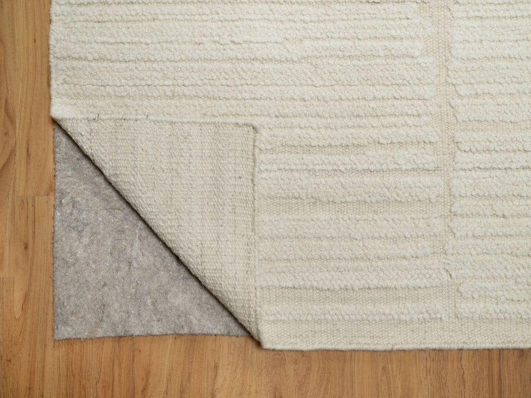 9'1" x 12'2" New Hand Knotted Ivory Wool Rectangle Oriental Rug - MOA10292278