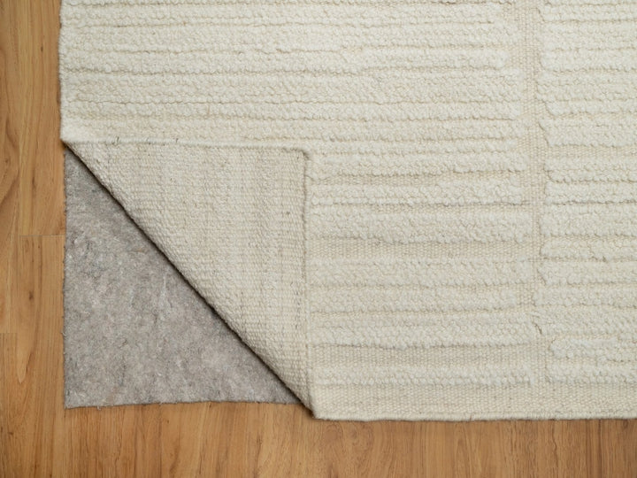 9'1" x 12'2" New Hand Knotted Ivory Wool Rectangle Oriental Rug - MOA10292278