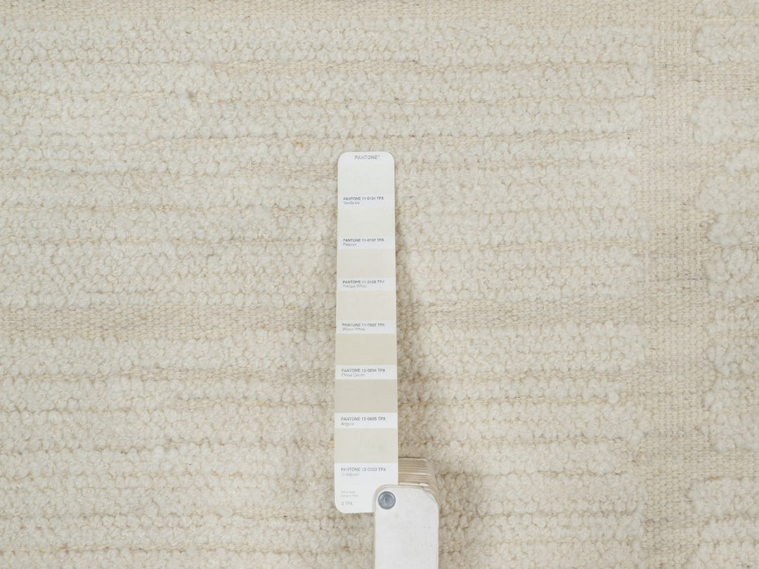 9'1" x 12'2" New Hand Knotted Ivory Wool Rectangle Oriental Rug - MOA10292278