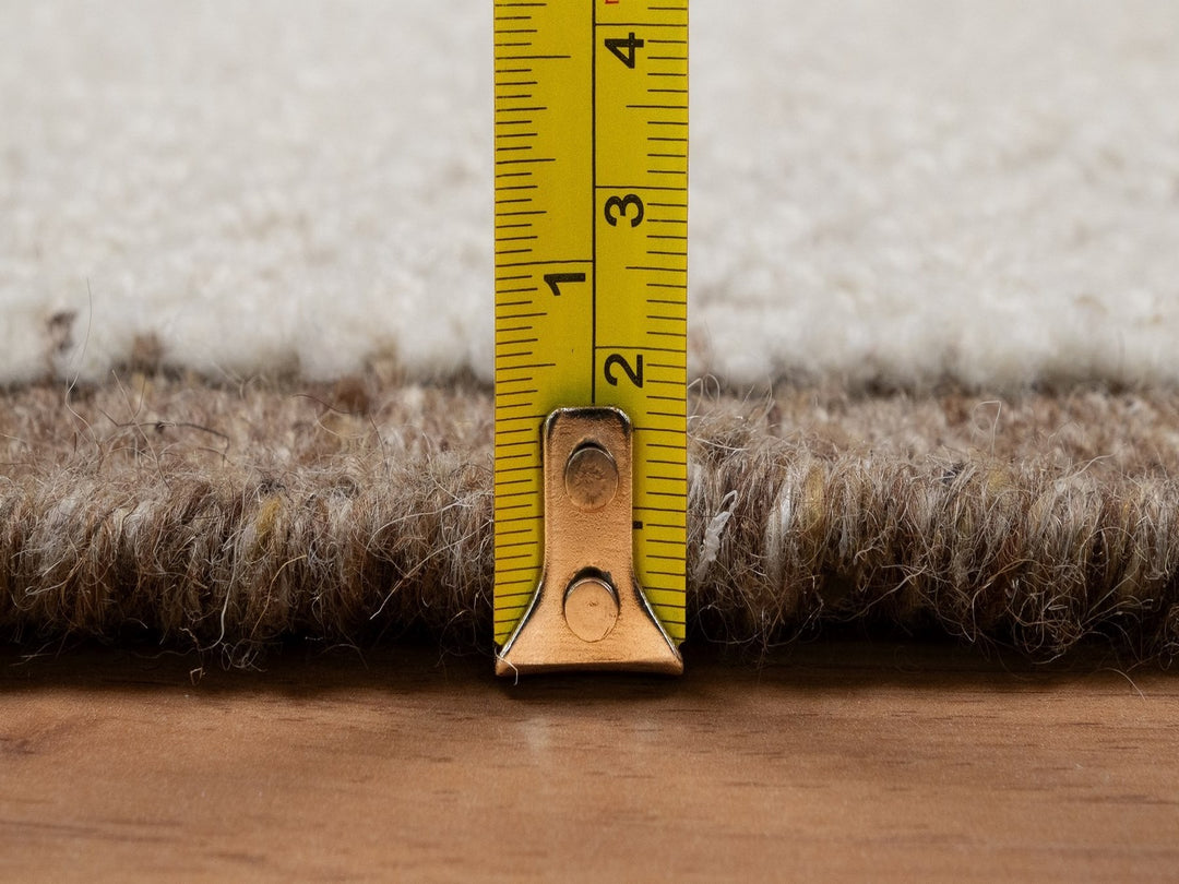 5'0" x 5'0" New Hand Knotted Ivory Wool Round Oriental Rug - MOA10292279