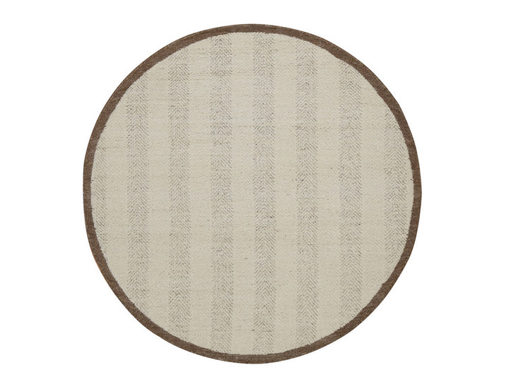 5'1" x 5'1" New Hand Knotted Ivory Wool Round Oriental Rug - MOA10292280