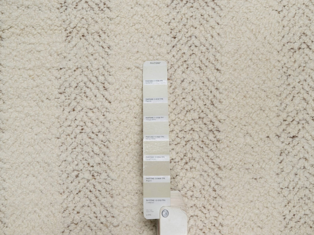 5'1" x 5'1" New Hand Knotted Ivory Wool Round Oriental Rug - MOA10292280