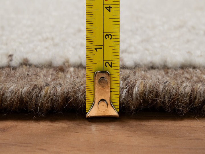 5'1" x 5'1" New Hand Knotted Ivory Wool Round Oriental Rug - MOA10292280