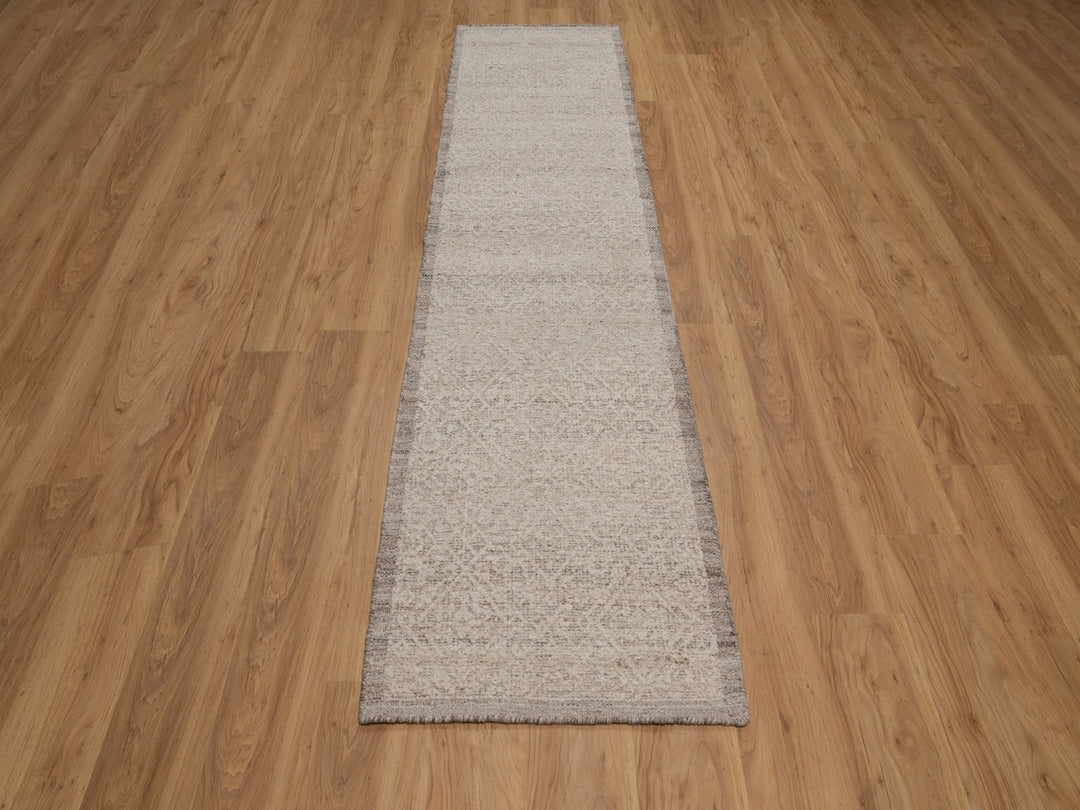 2'5" x 10'0" New Hand Knotted Brown Wool Runner Oriental Rug - MOA10292281