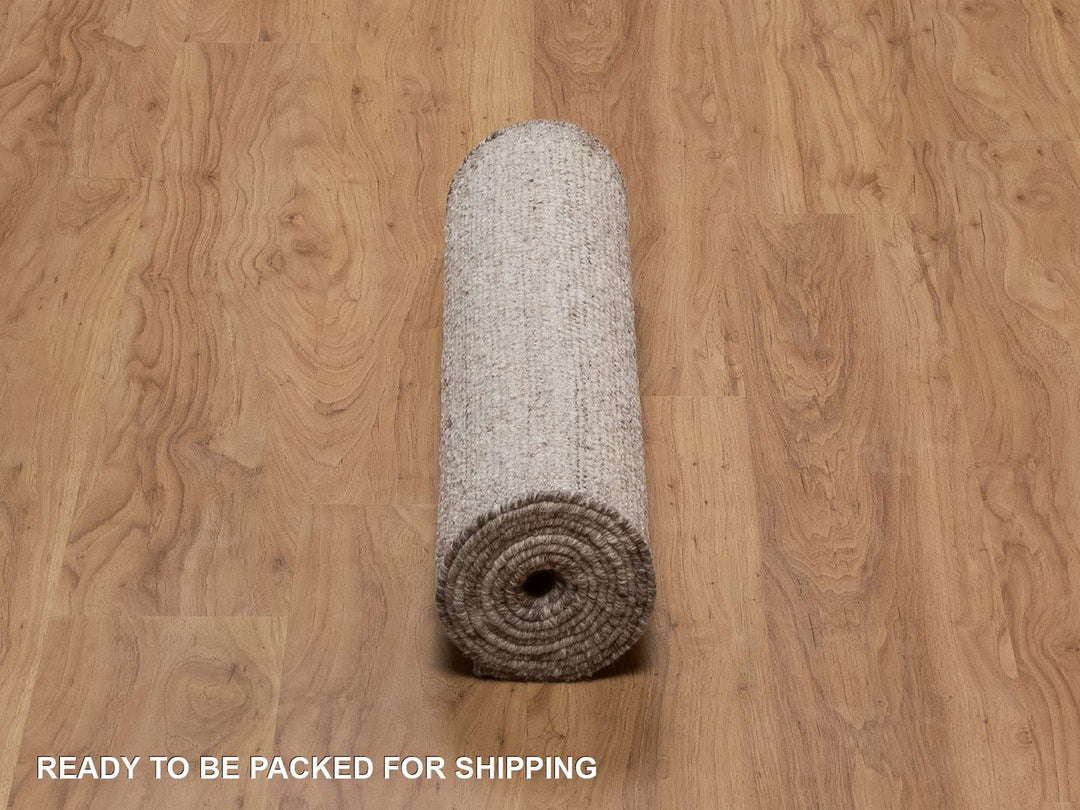 2'5" x 10'0" New Hand Knotted Brown Wool Runner Oriental Rug - MOA10292281