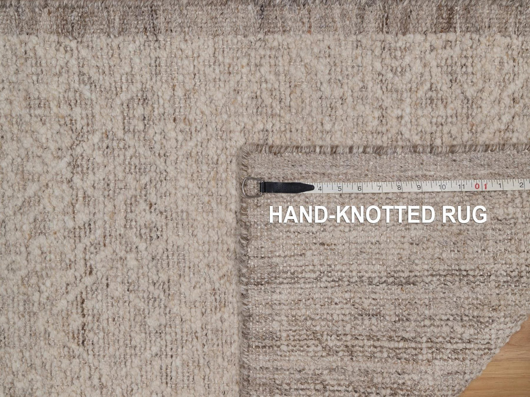 2'5" x 10'0" New Hand Knotted Brown Wool Runner Oriental Rug - MOA10292281