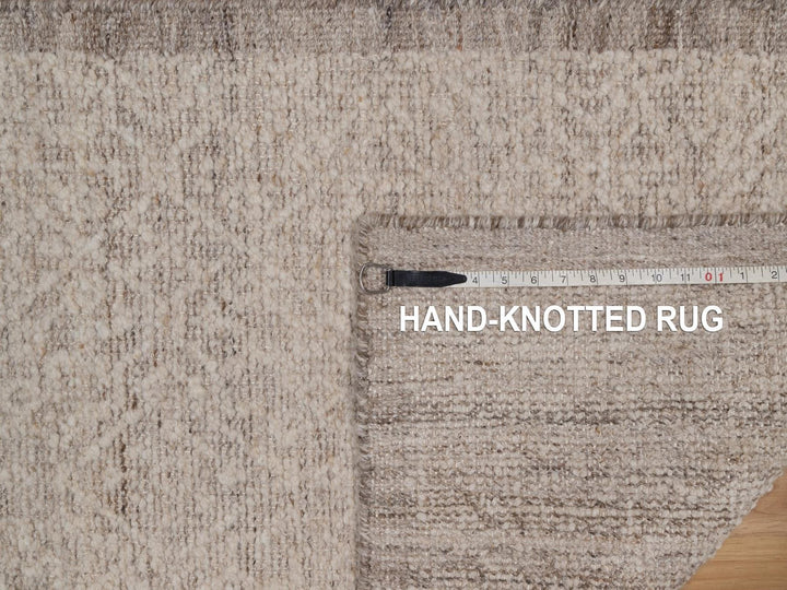 2'5" x 10'0" New Hand Knotted Brown Wool Runner Oriental Rug - MOA10292281