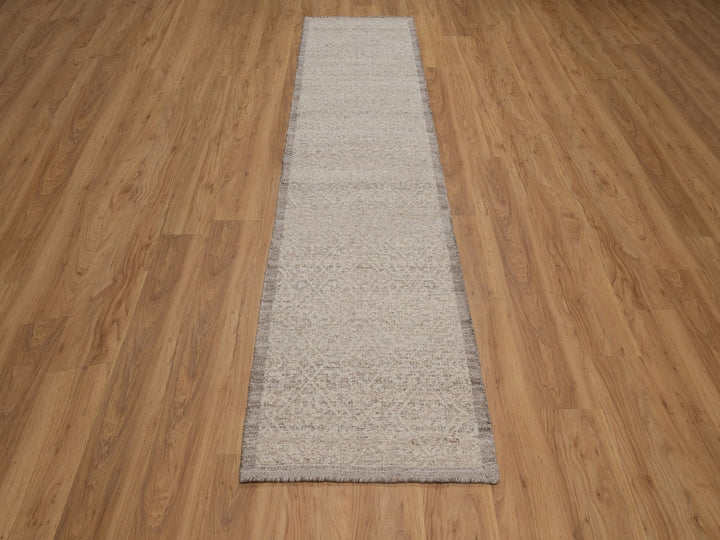 2'6" x 10'0" New Hand Knotted Brown Wool Runner Oriental Rug - MOA10292282