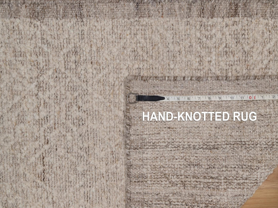 2'6" x 10'0" New Hand Knotted Brown Wool Runner Oriental Rug - MOA10292282