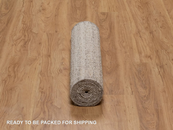 2'7" x 11'11" New Hand Knotted Brown Wool Runner Oriental Rug - MOA10292283